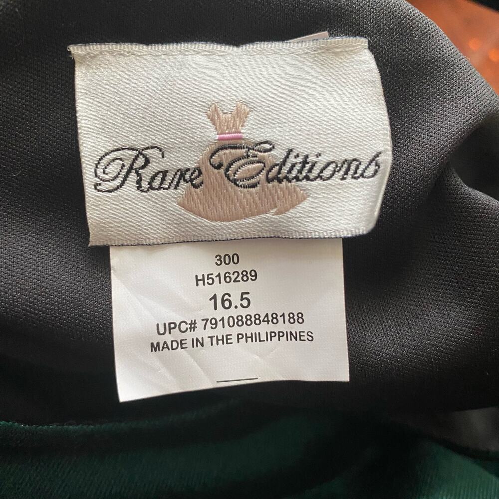 Rare Editions Hunter Green Velvet Sleeveless A-Line Midi Dress Plus sz 16.5 NWTs - Picture 7 of 10